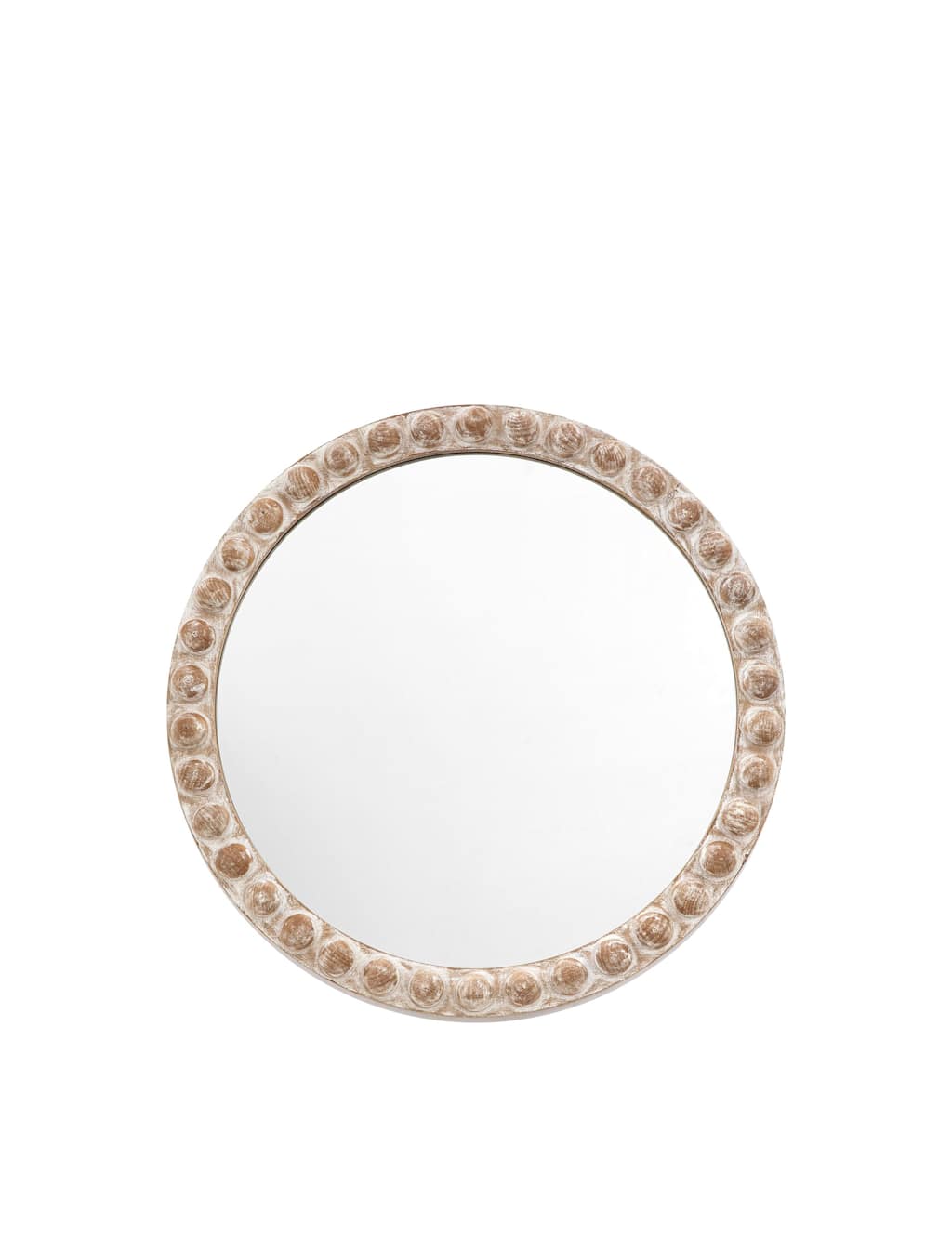 Gallery Home Millbrook Wooden Small Round Wall Mirror - Natural - Available at M&S