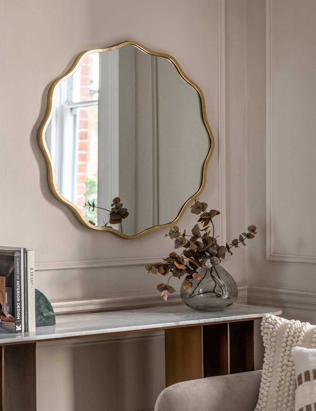 Gallery Direct Sloane Metal Large Round Wall Mirror Gold