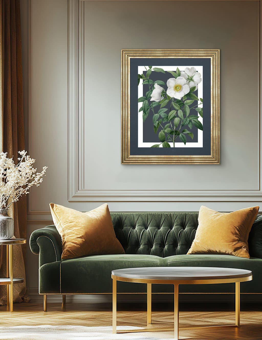 Gallery Home Rosa Nivea Rectangle Framed Canvas Multi