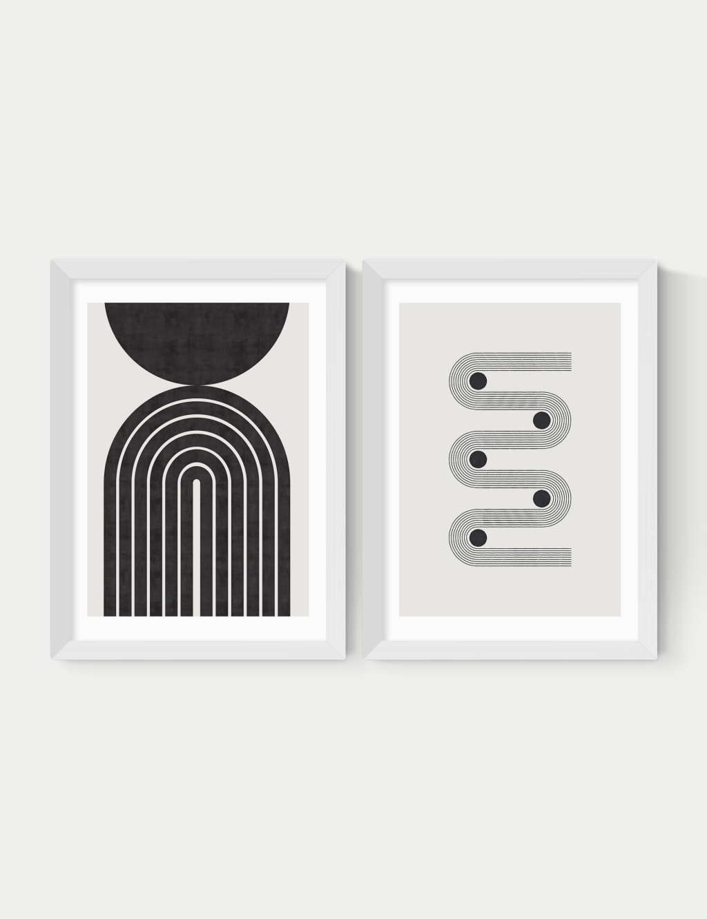 Retro Monochrome Twin Set Framed Art