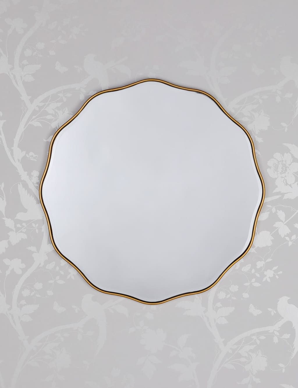 Laura Ashley Medora Metal Medium Round Wall Mirror - Gold - Available at M&S