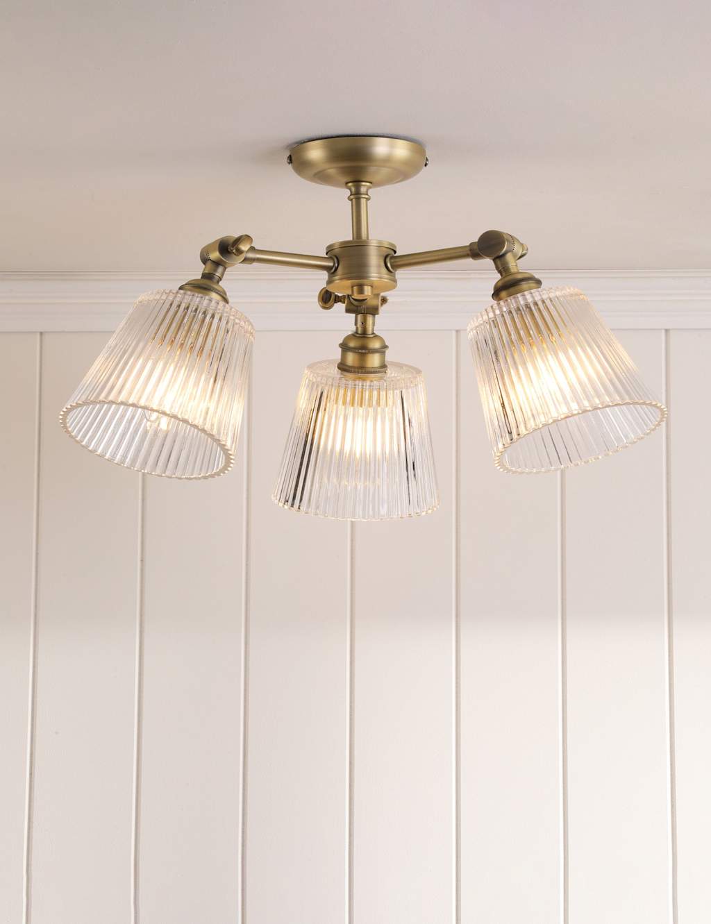 Laura Ashley Callaghan Ceiling Light - Antique Brass - Available at M&S