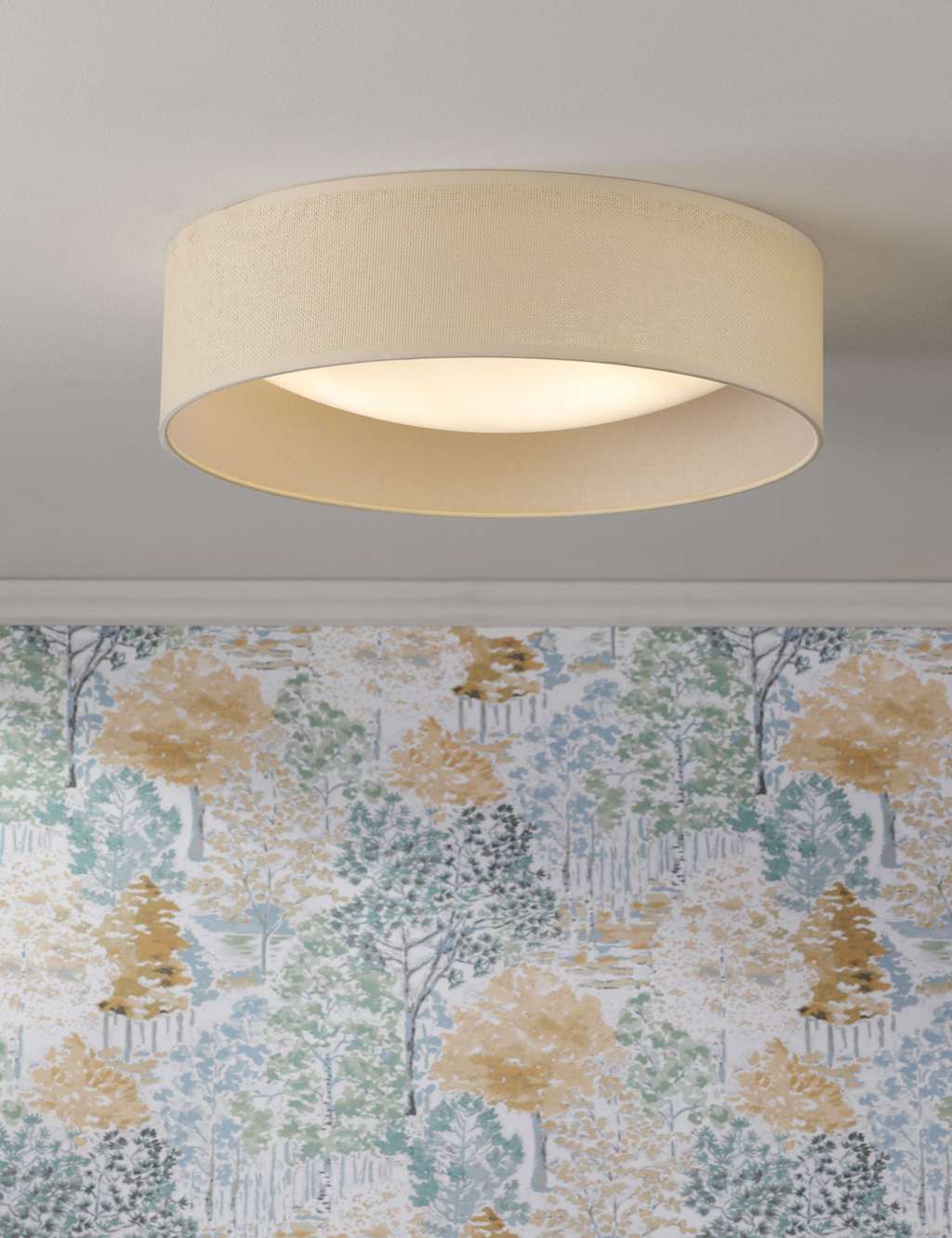 Laura Ashley Buckingham Flush Ceiling Light - Beige - Available at M&S