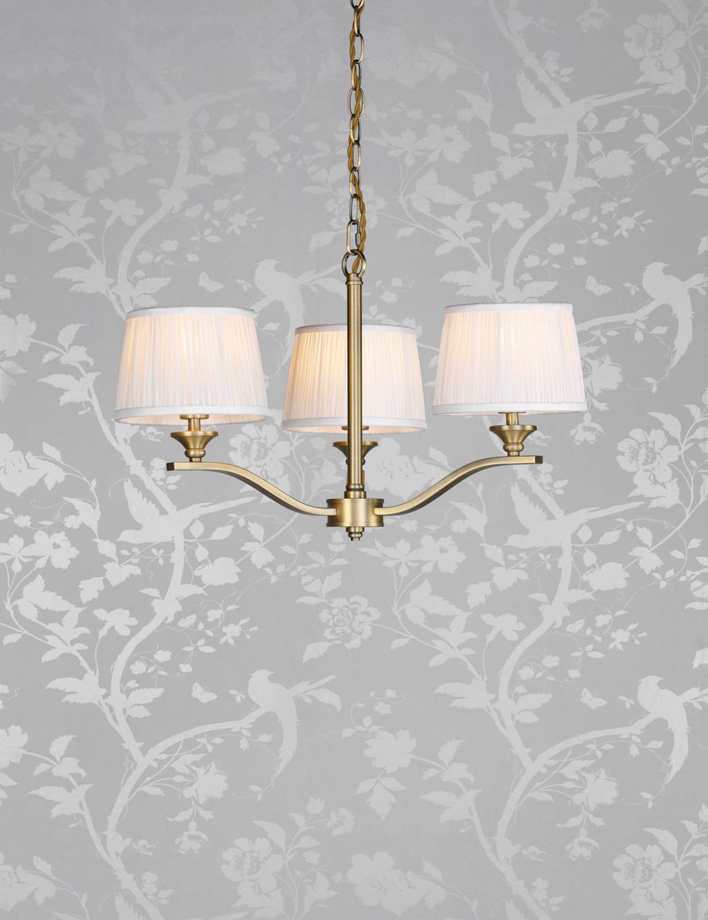 Laura Ashley Hemsley Pleated Pendant Light - Antique Brass - Available at M&S