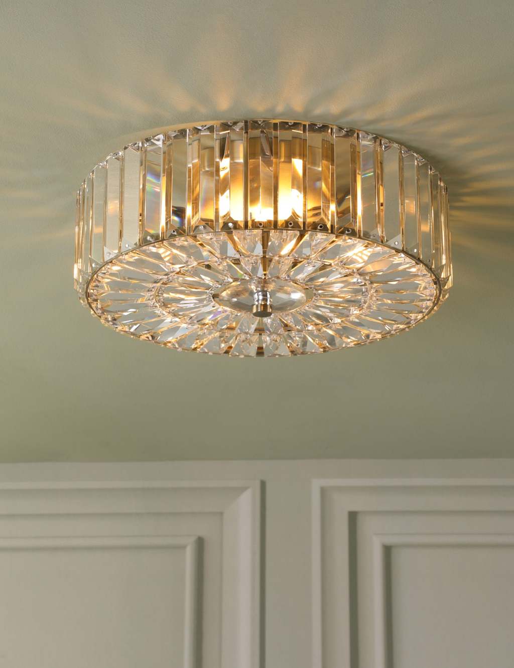 Image of Laura Ashley Fernhurst Crystal Flush Ceiling&hellip;