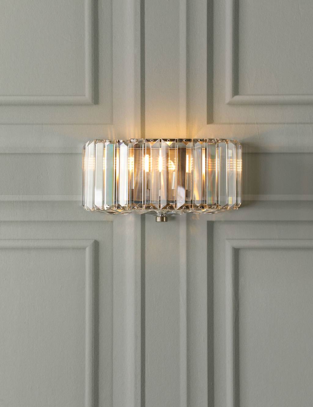 Laura Ashley Fernhurst Faceted Crystal Wall Light - Antique Brass - Available at M&S