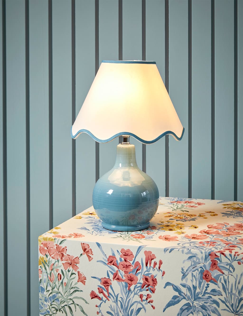 Laura Ashley Bramhope Table Lamp - Blue - Available at M&S