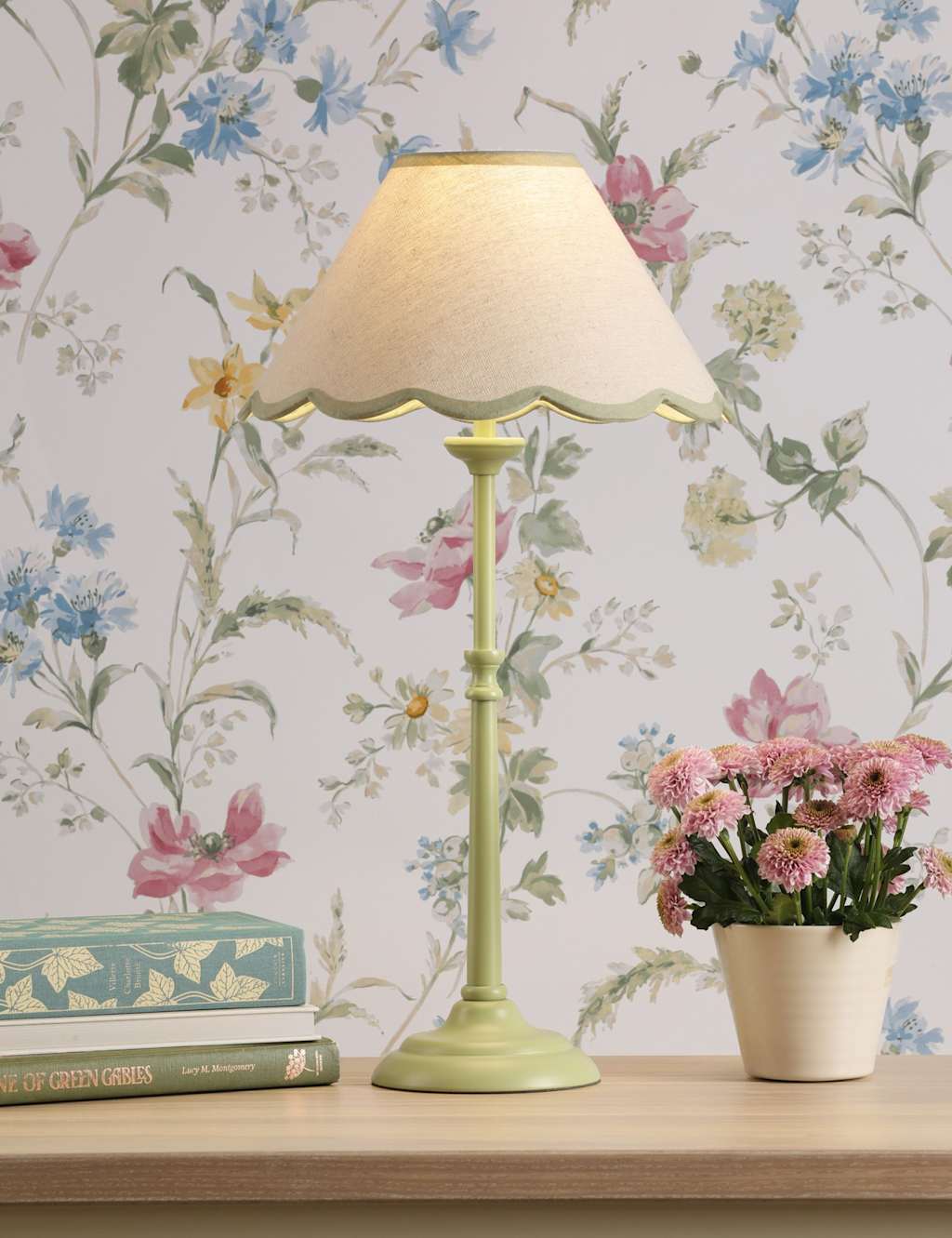 Laura Ashley Cordwell Table Lamp - Green - Available at M&S