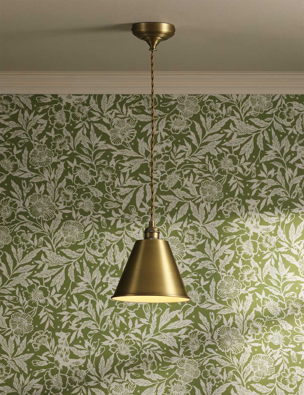 Joules Home Lighting Wollaton Metal Pendant Light - Antique Brass - Available at M&S