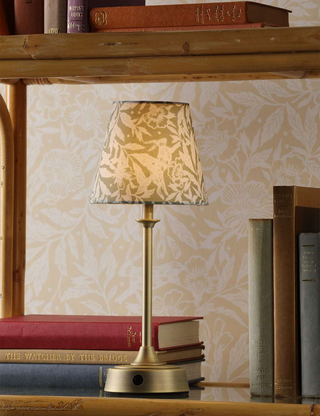 Joules Home Lighting Apsley Rechargeable Metal Floral Table Lamp - Antique Brass - Available at M&S