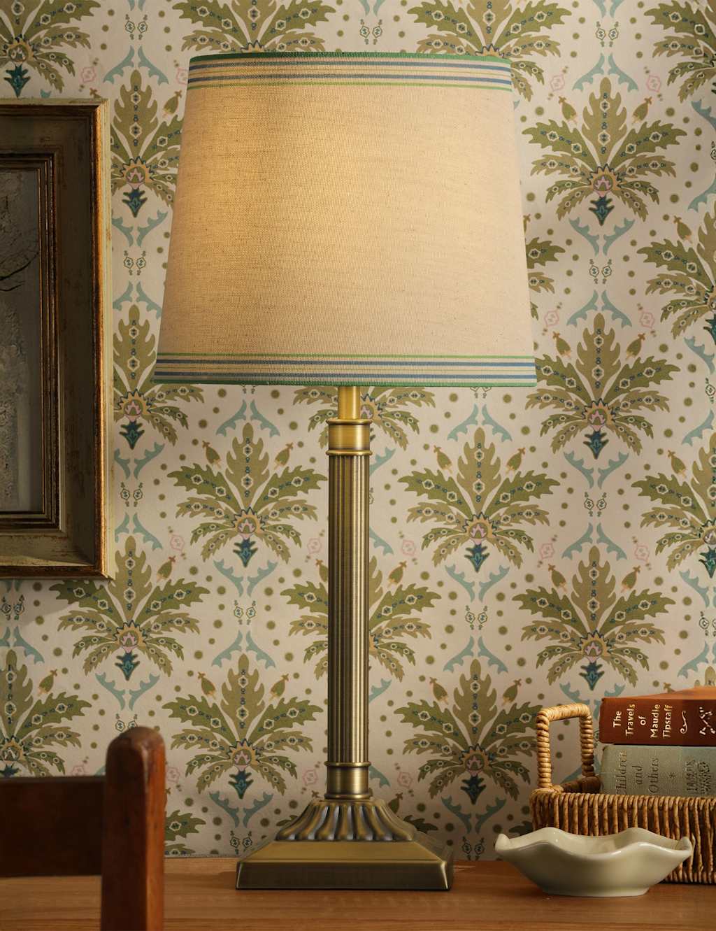 Joules Home Lighting Buscot Metal Table Lamp - Antique Brass - Available at M&S