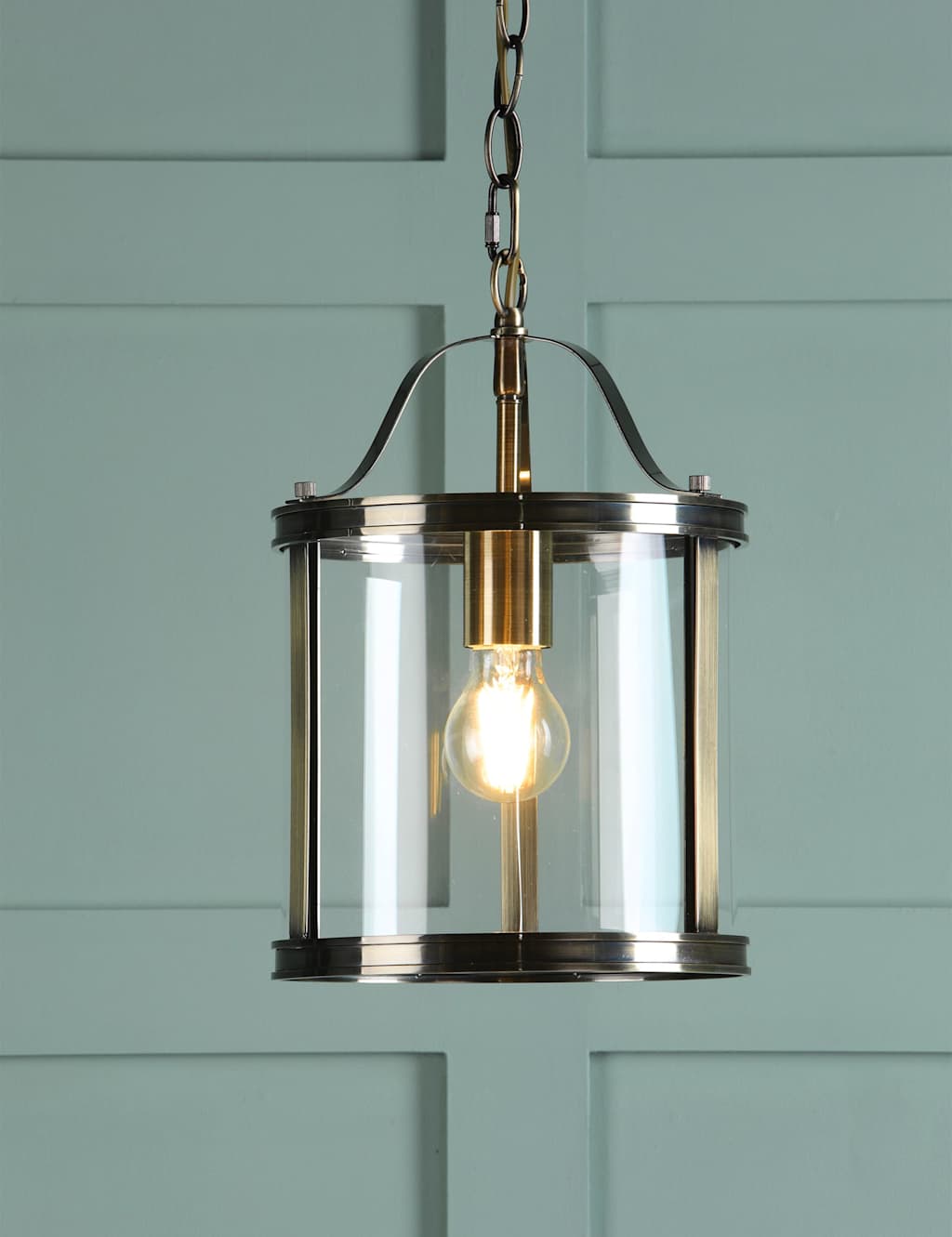 Laura Ashley Harrington Pendant Light - Antique Brass - Available at M&S