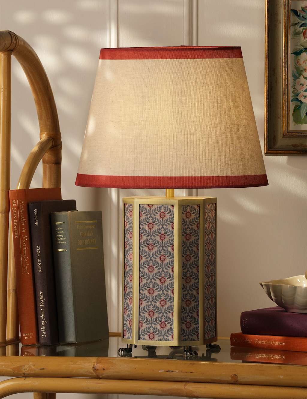 Joules Home Lighting Helmingham Metal & Fabric Table Lamp - Antique Brass - Available at M&S