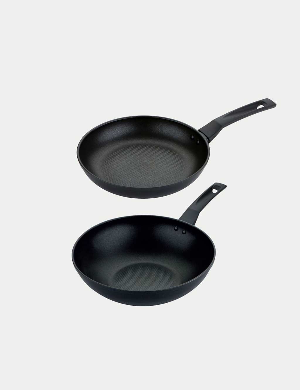 Prestige 2 Piece Non-Stick Frying Pan & Wok Set - Black - Available at M&S