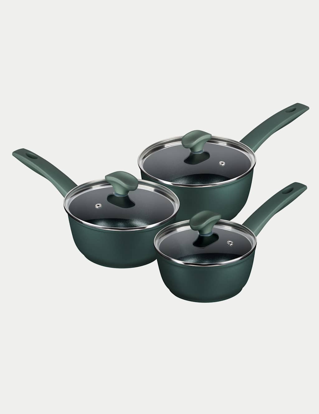 Image of Prestige 3 Piece Non-Stick Saucepans Dark&hellip;