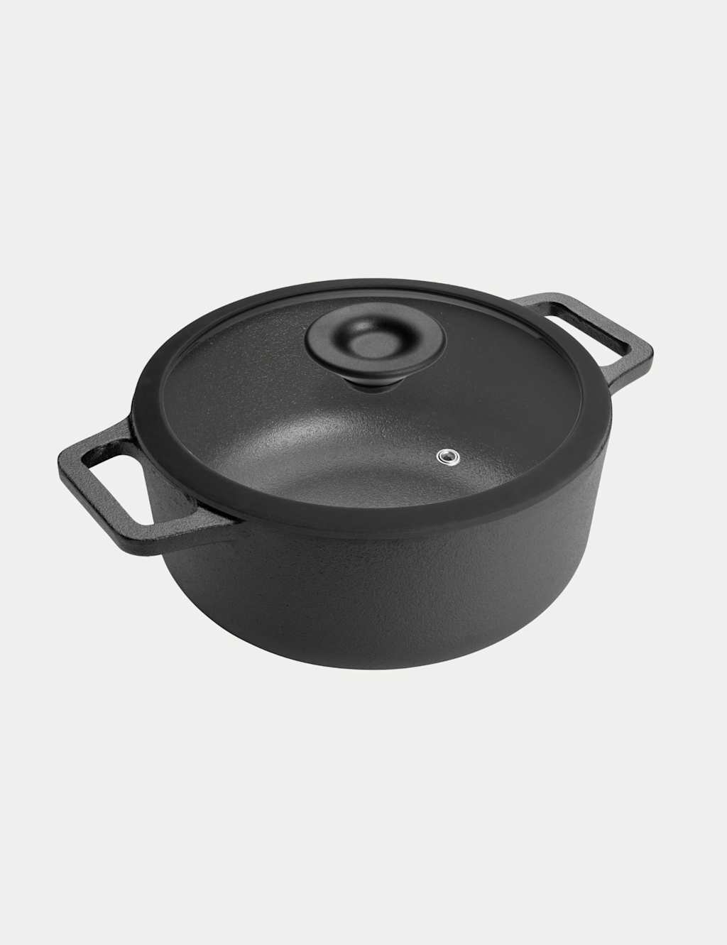 Prestige Cast Iron 24cm Non Stick Casserole Dish - Black - Available at M&S