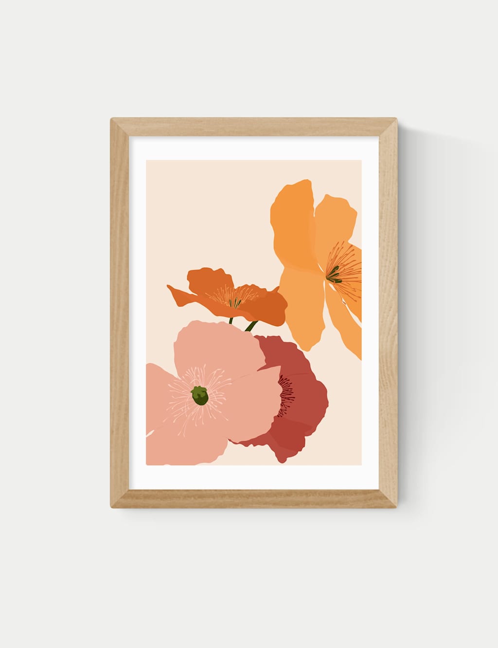 East End Prints Autumn Wildflowers Rectangle Framed Art - A1 - Natural - Available at M&S