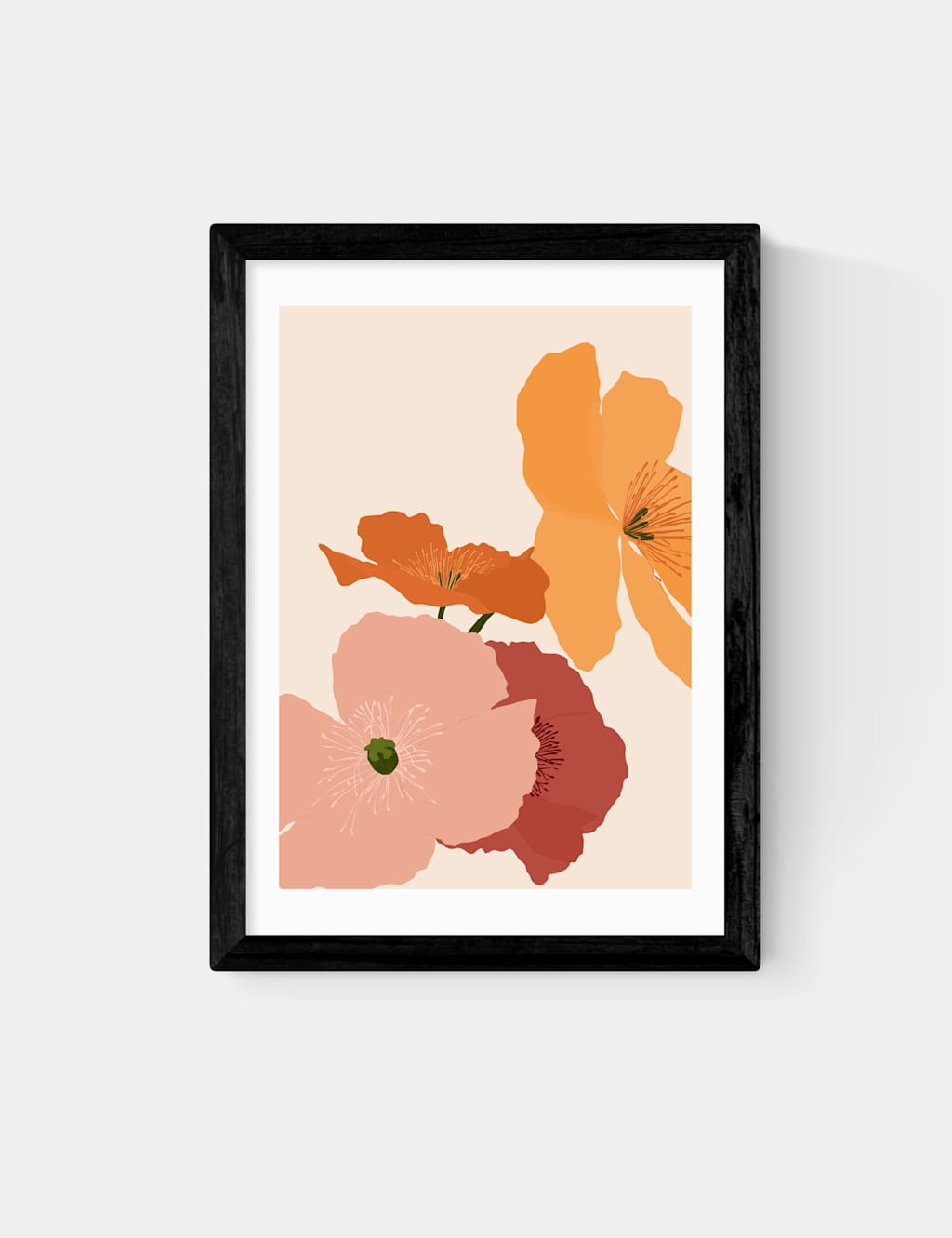 East End Prints Autumn Wildflowers Rectangle Framed Art - A1 - Black - Available at M&S