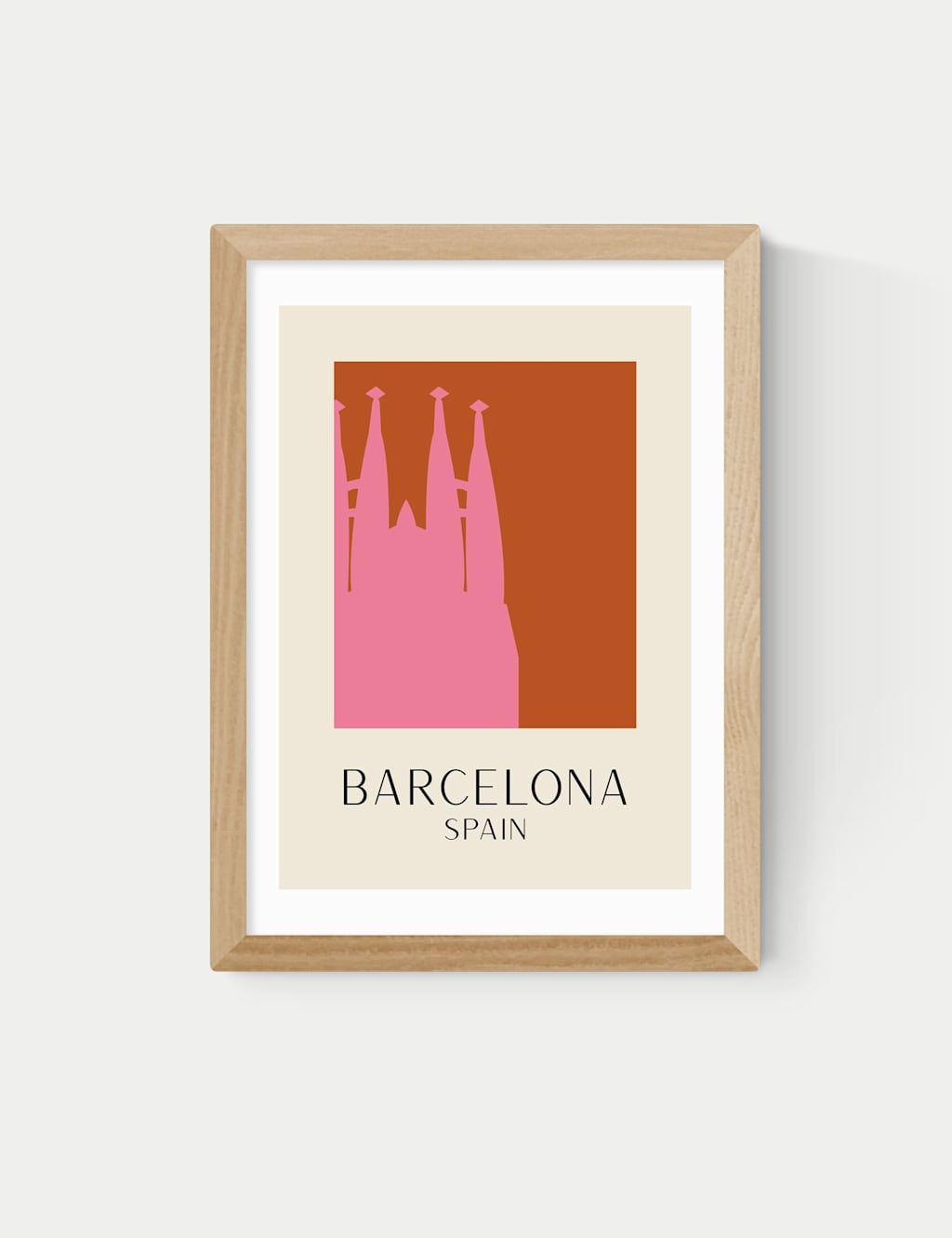 East End Prints Barcelona Framed Art - A3 - Natural - Available at M&S