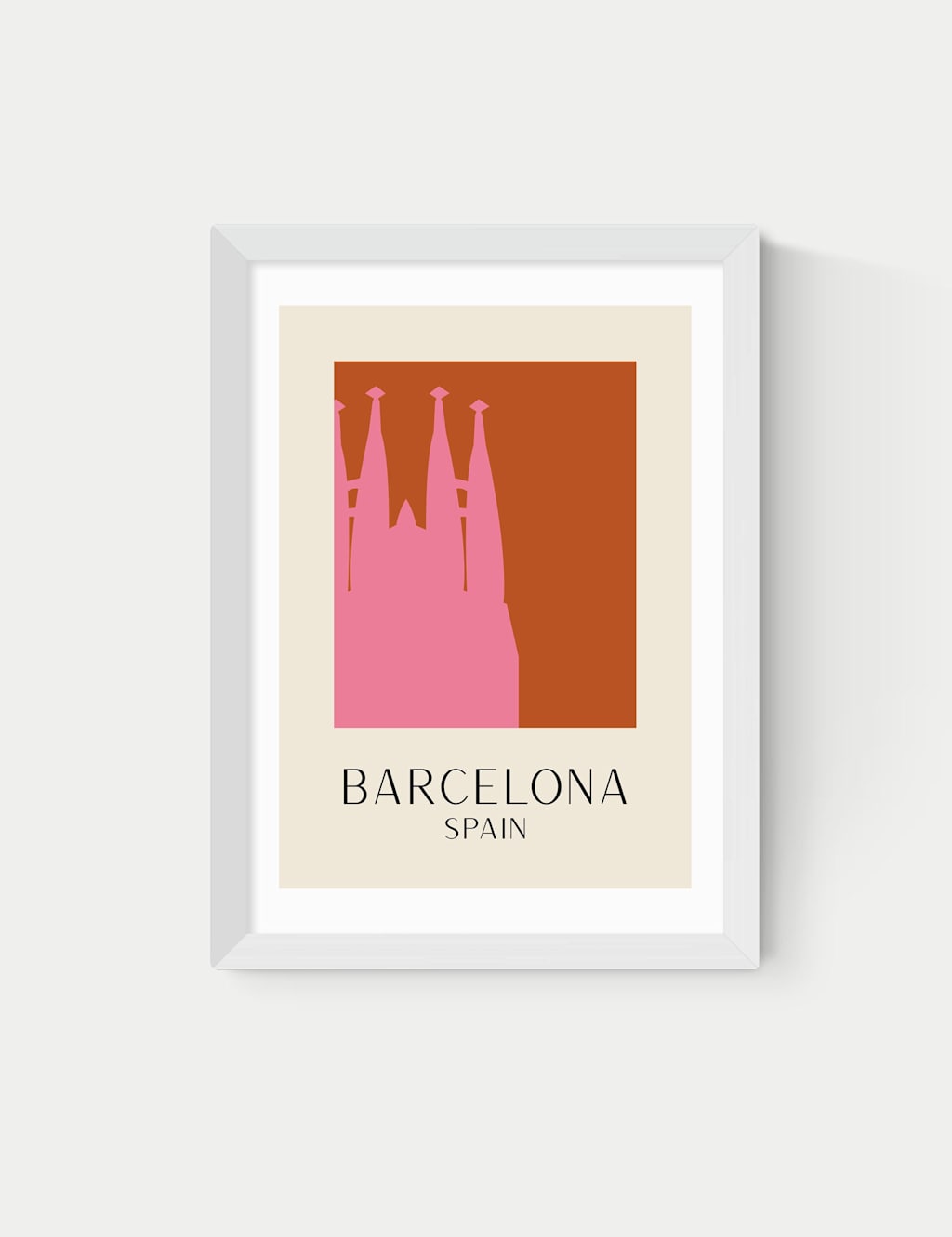 East End Prints Barcelona Framed Art - A3 - White - Available at M&S
