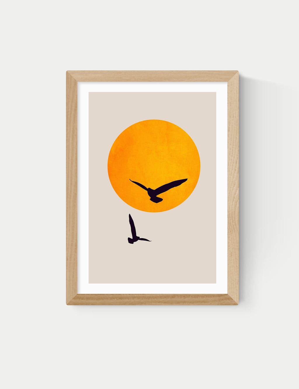 East End Prints Birds In The Sky Framed Art - A3 - Natural - Available at M&S