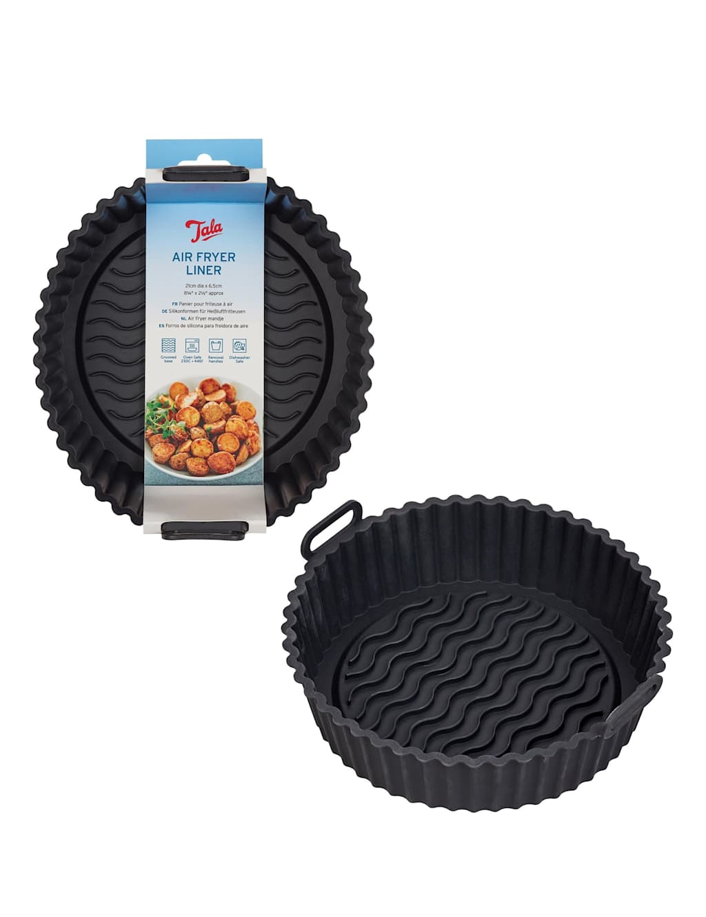 Tala Set of 2 Round Silicone 21cm Air Fryer Liners - Black - Available at M&S