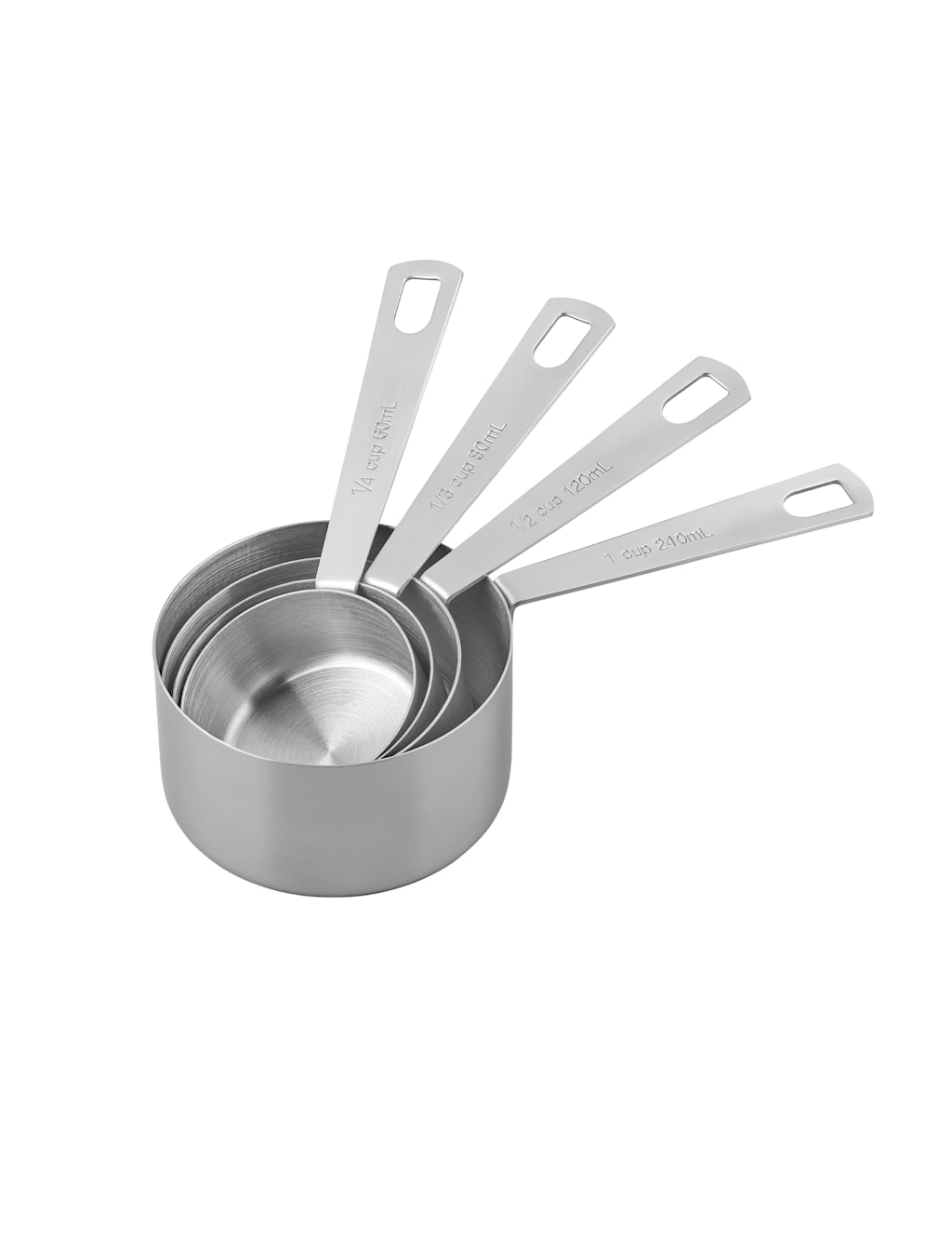 Tala 4 Piece Stainless Steel Measuring Cups - Silver - Available at M&S