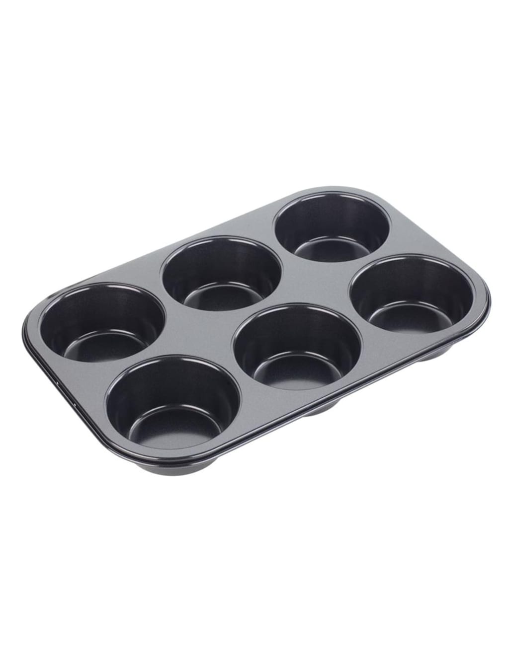 Tala Carbon Steel 6 Cup Muffin Tin - Black - Available at M&S
