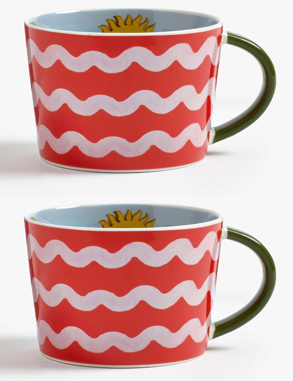 Eleanor Bowmer Set of 2 Electric Coast Sun Mugs - Red Mix - Available at M&S
