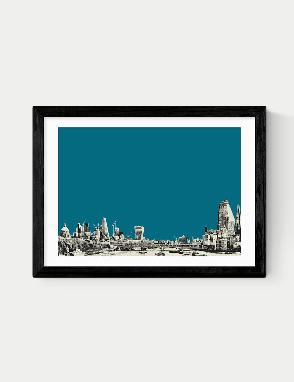 East End Prints North & South Framed Art Print - A3 - Black - Available at M&S