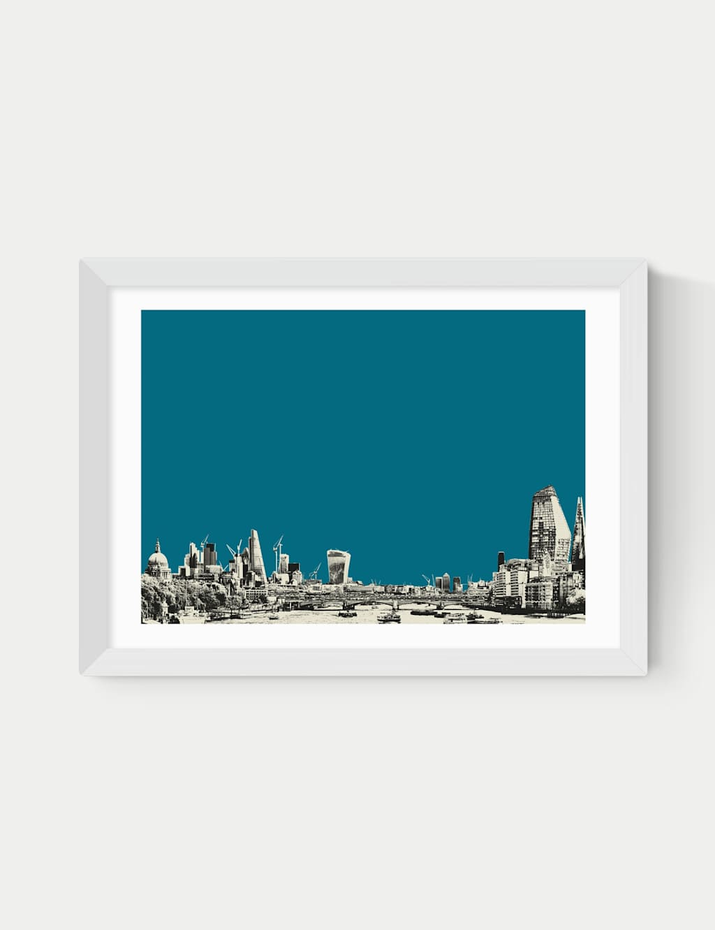 East End Prints North & South Framed Art Print - A2 - White - Available at M&S