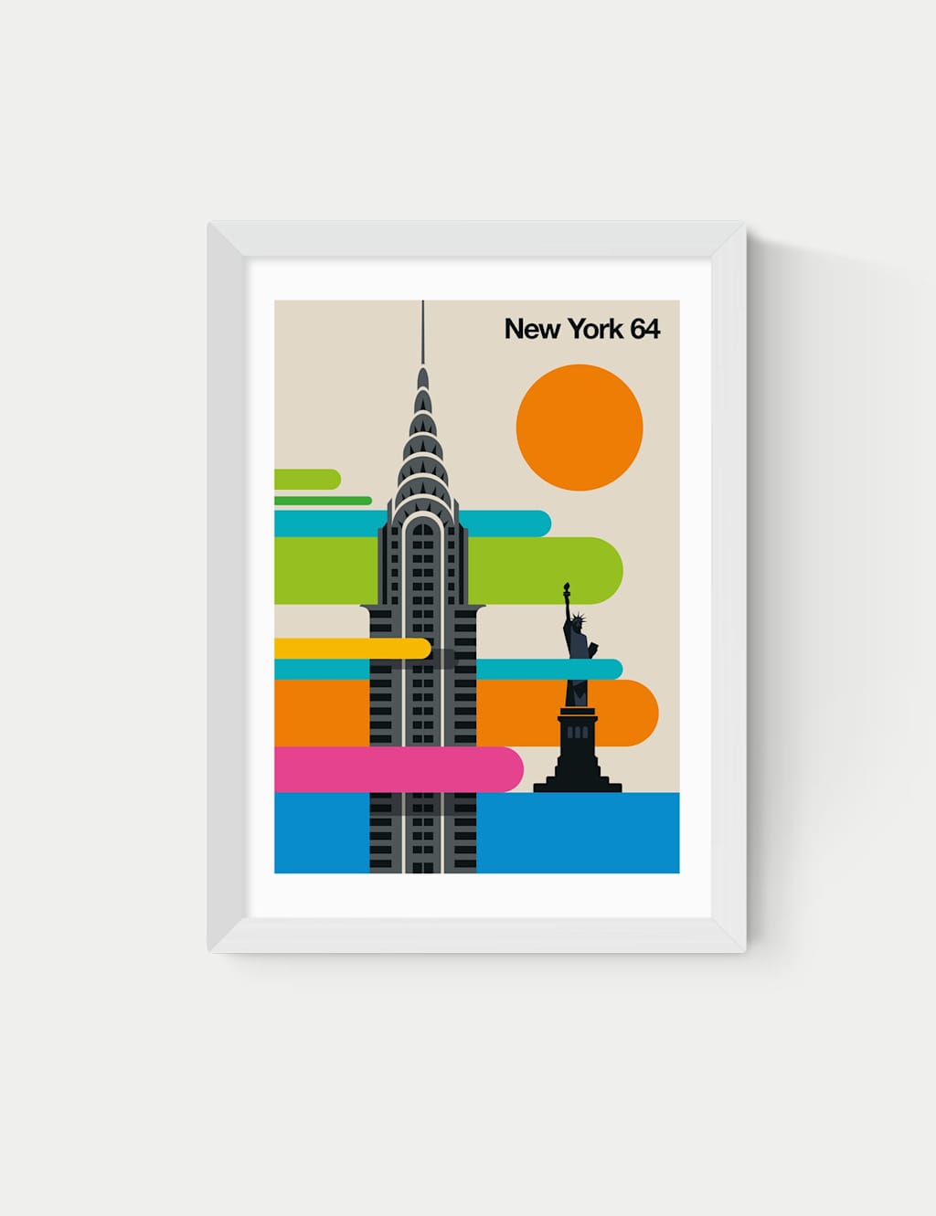 East End Prints New York 64 Framed Art - A2 - White - Available at M&S