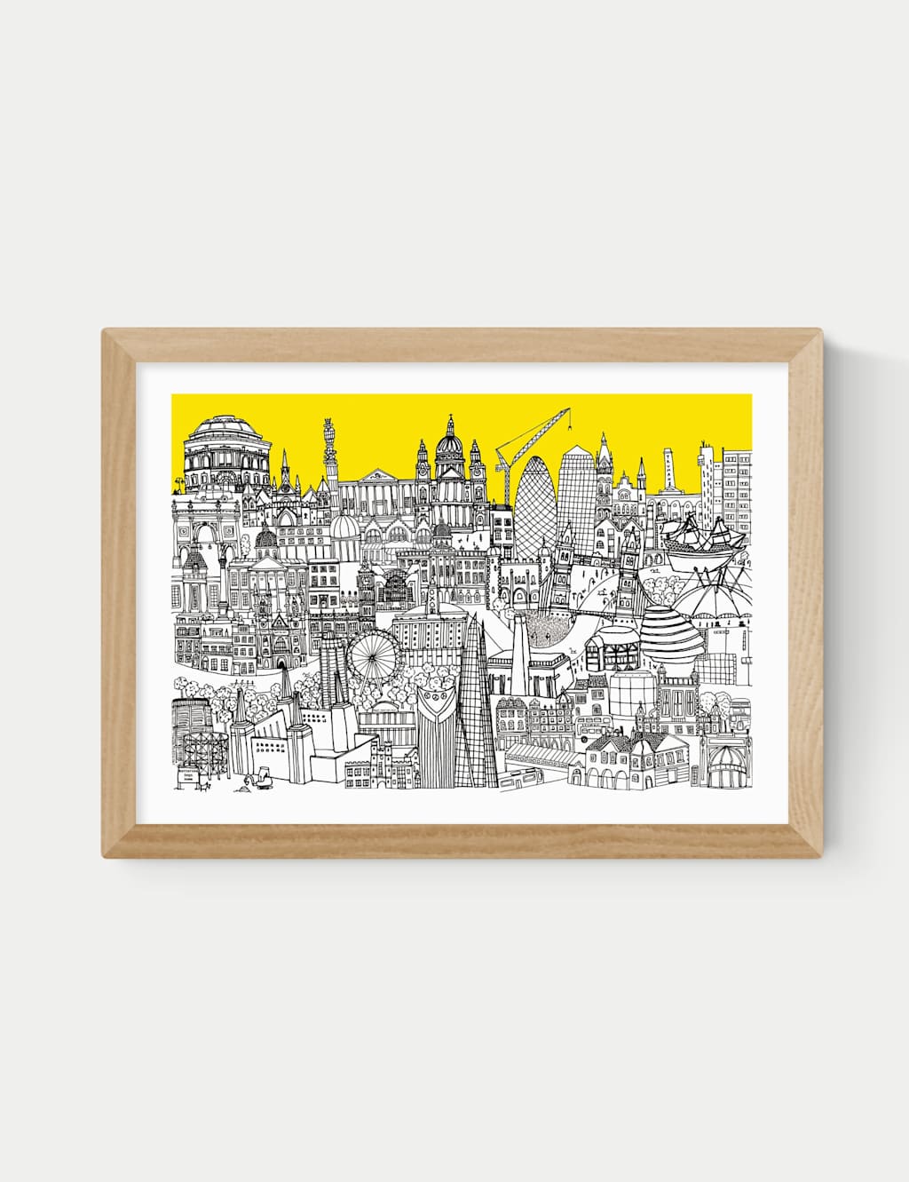 East End Prints London Jungle Framed Art - A3 - Natural - Available at M&S