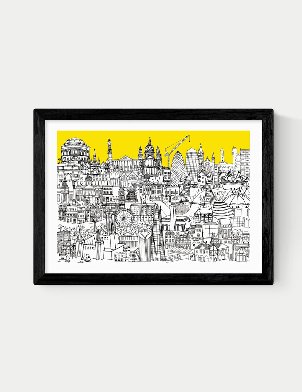 East End Prints London Jungle Framed Art - A3 - Black - Available at M&S