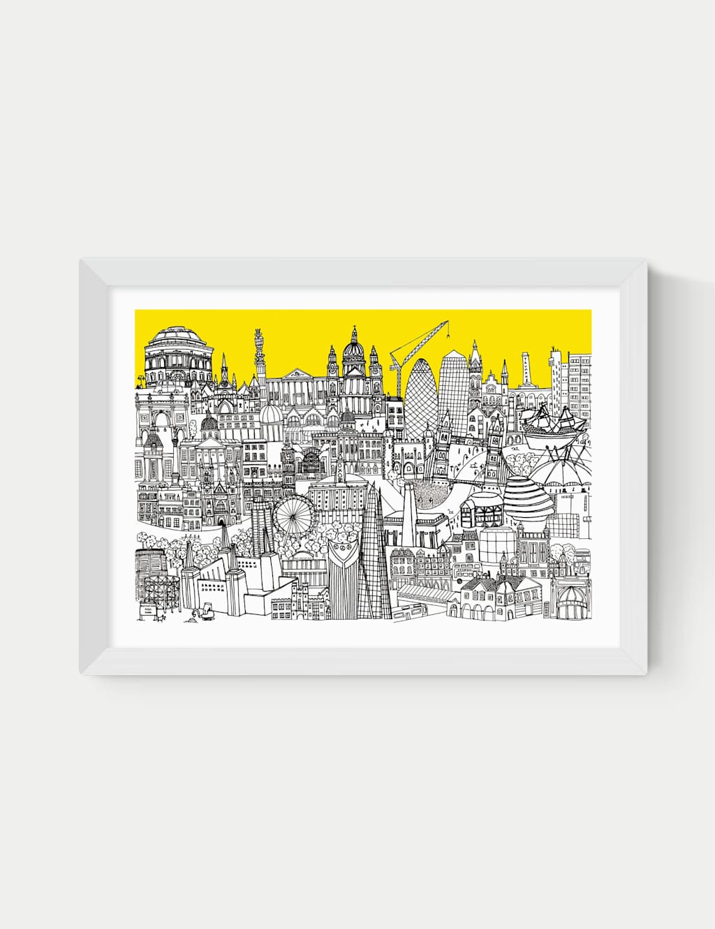 East End Prints London Jungle Framed Art - A1 - White - Available at M&S