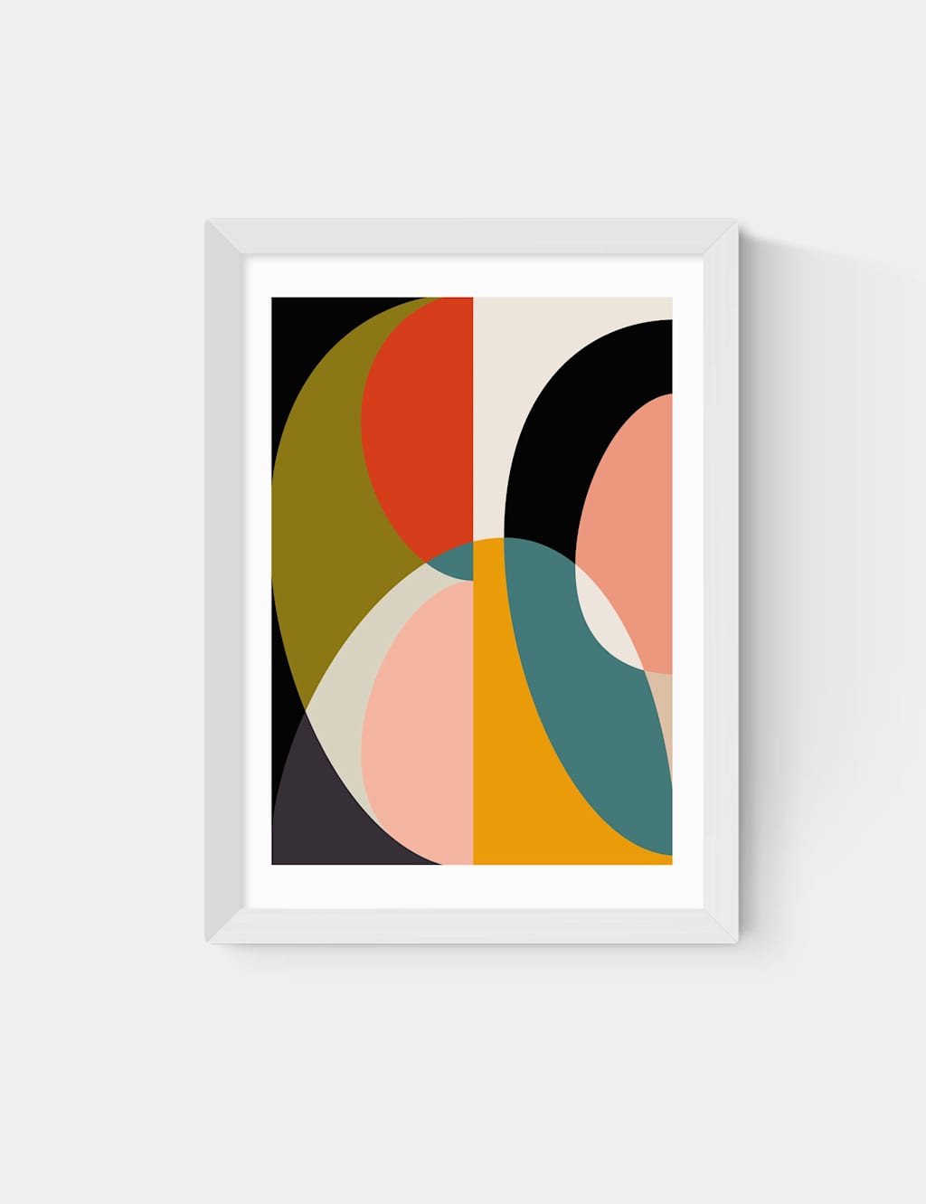 East End Prints Mid Century DIN XI Framed Art Print - A3 - White - Available at M&S
