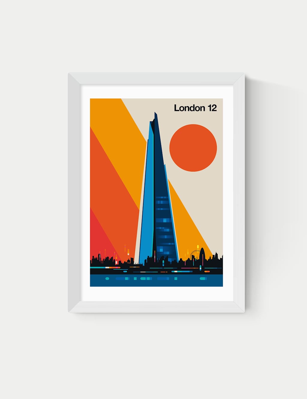 East End Prints London 12 Framed Art Print - A2 - White - Available at M&S