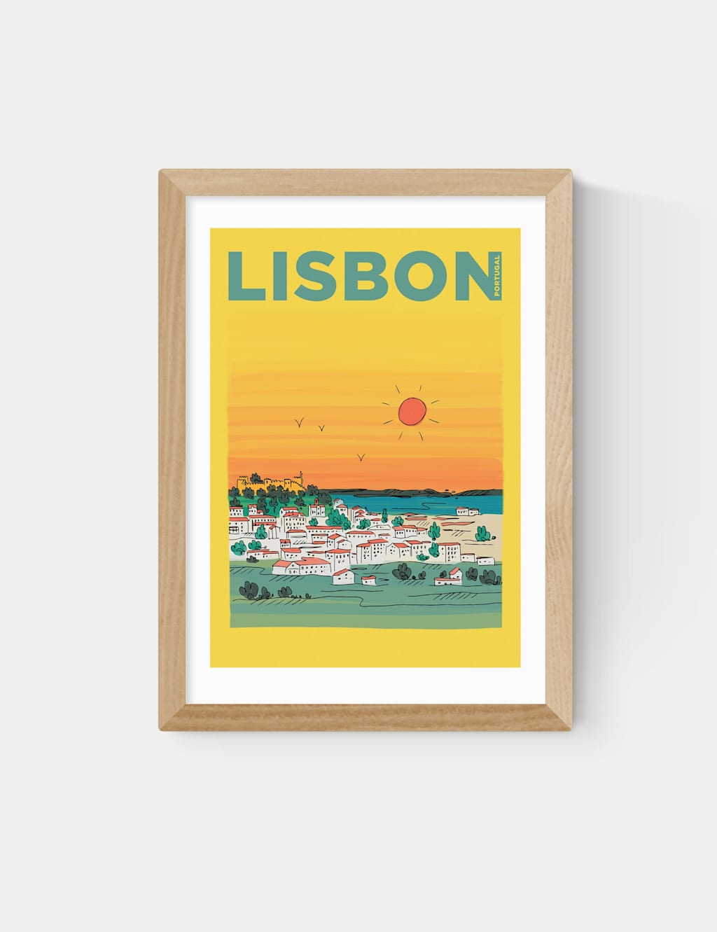 East End Prints Lisbon Framed Art Print - A2 - Natural - Available at M&S