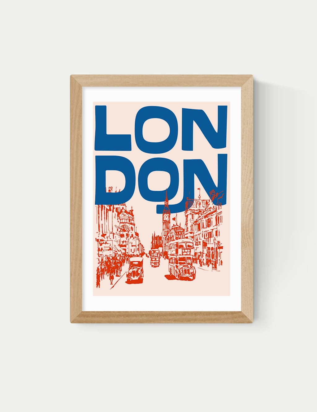 East End Prints London City Framed Art Print - A2 - Natural - Available at M&S