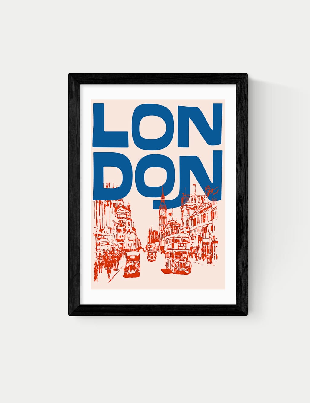 East End Prints London City Framed Art Print - A2 - Black - Available at M&S