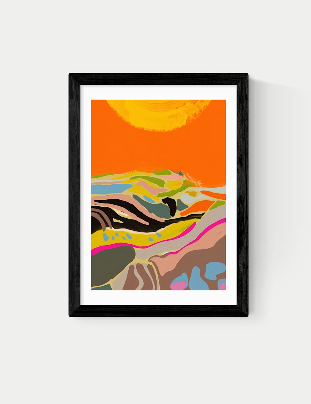 East End Prints Sunny Hills Framed Art Print - A3 - Black - Available at M&S