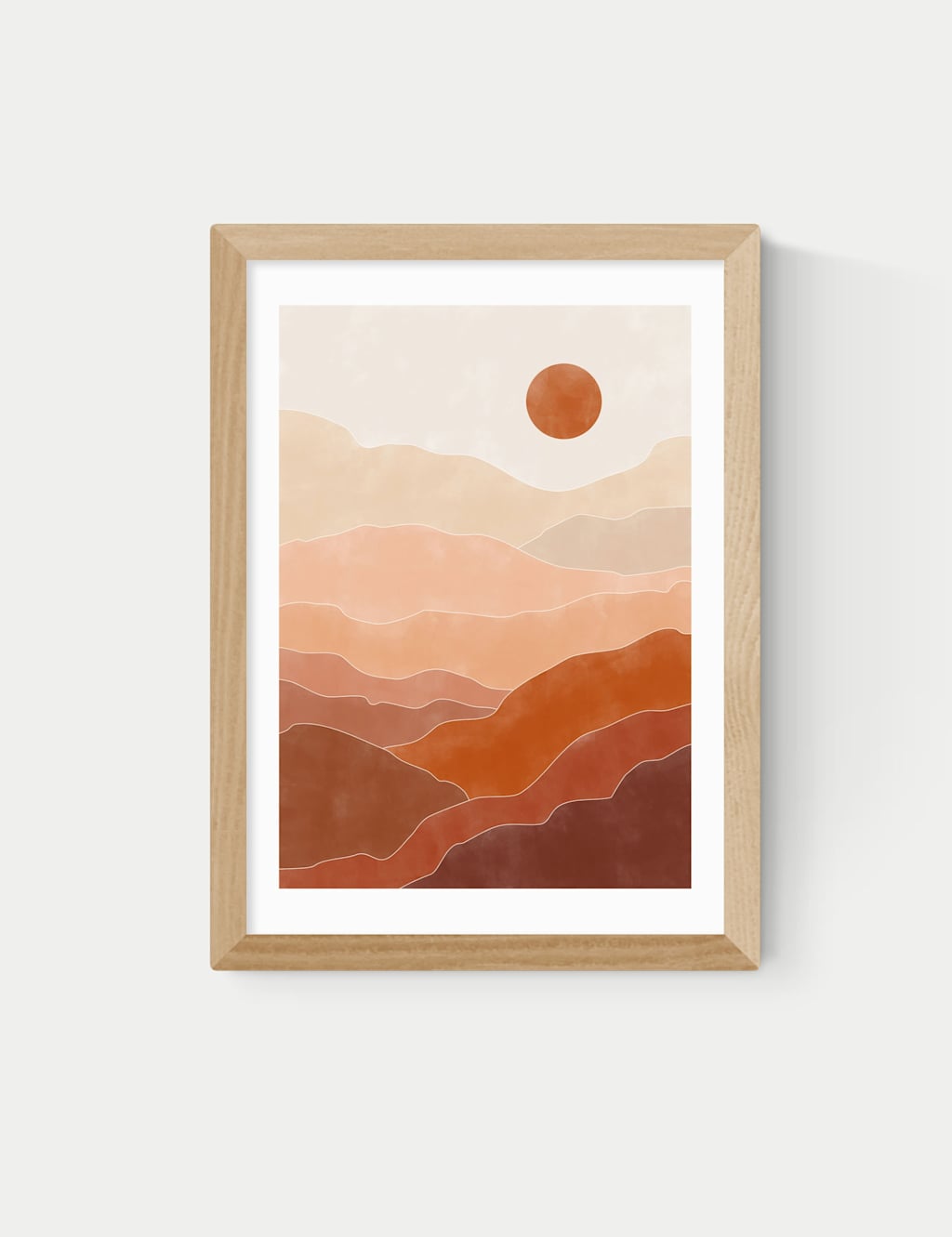 East End Prints Terracotta Landscape Framed Art Print - A2 - Natural - Available at M&S