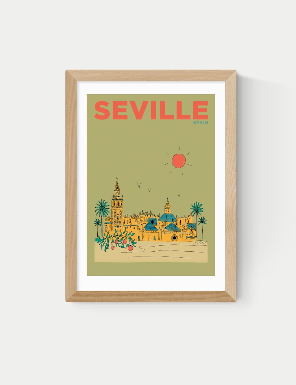 East End Prints Seville Framed Art Print - A1 - Natural - Available at M&S