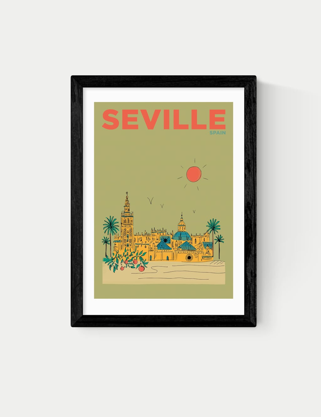 East End Prints Seville Framed Art Print - A3 - Black - Available at M&S