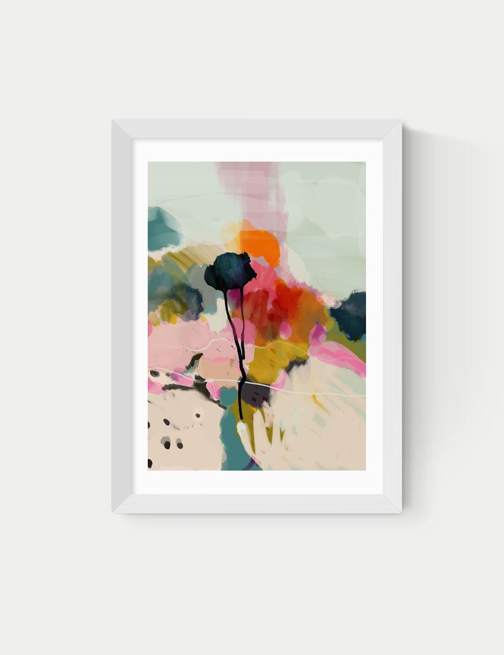 East End Prints Paysage Abstract Framed Art Print - A1 - White - Available at M&S