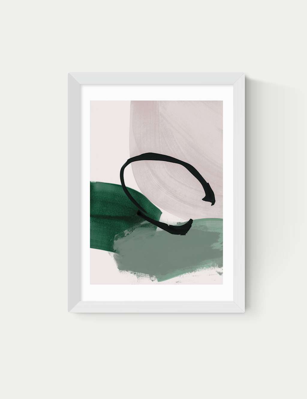 East End Prints Abstract Minimalist Rectangle Framed Art - A2 - White - Available at M&S
