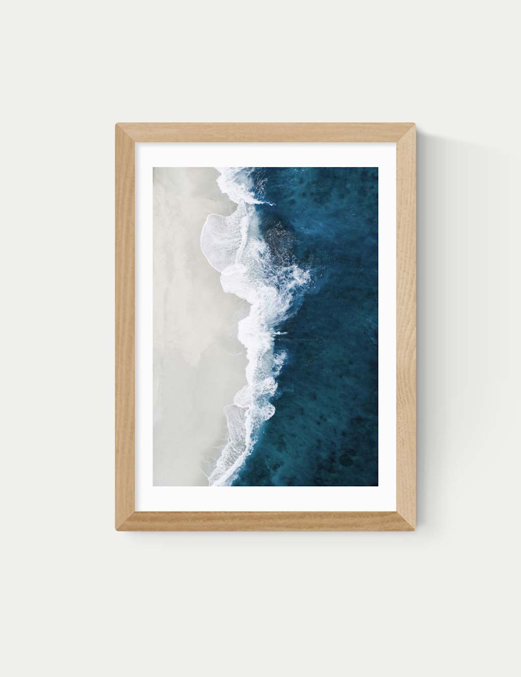 East End Prints Ocean Aerial Framed Art Print - A3 - Natural - Available at M&S
