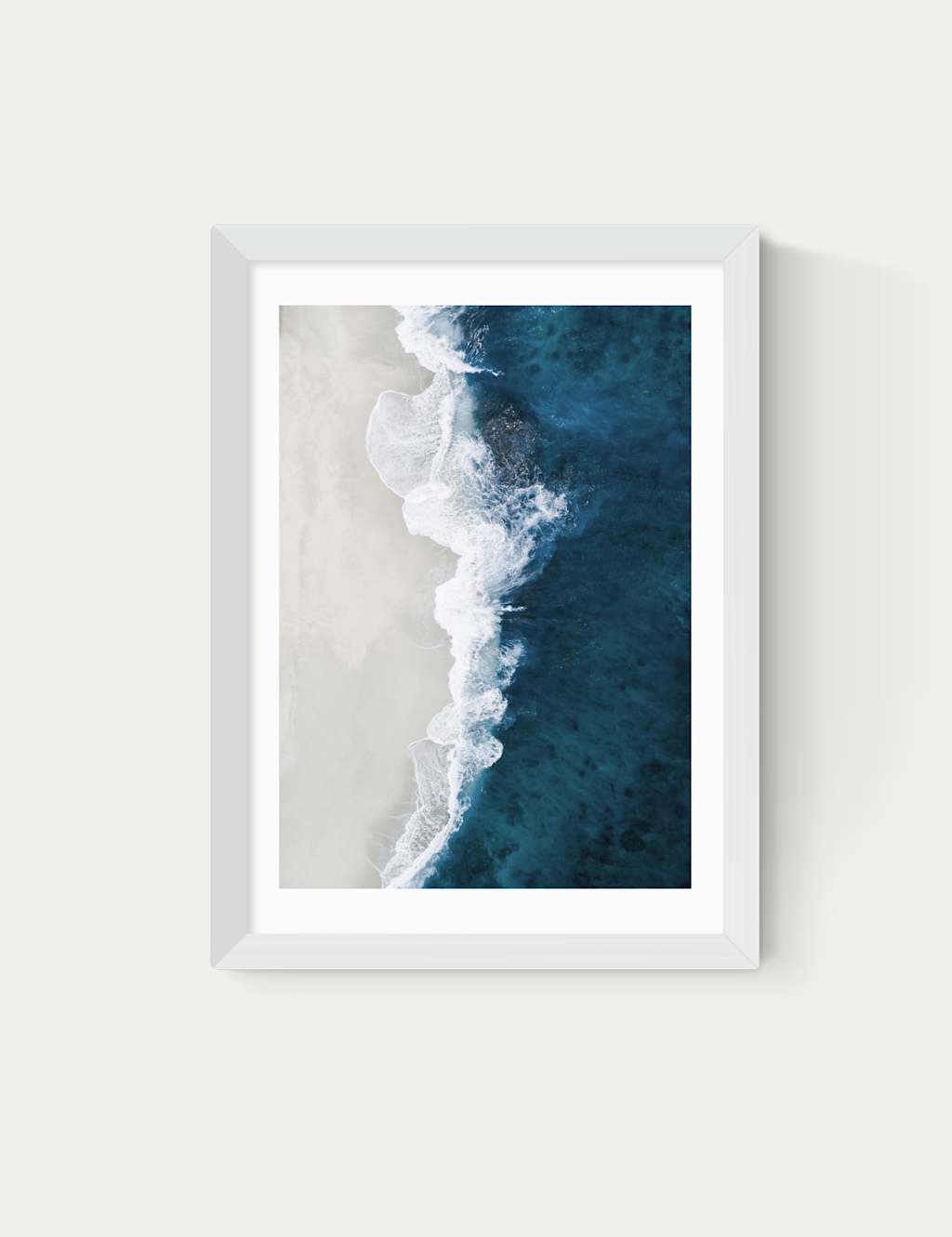 East End Prints Ocean Aerial Framed Art Print - A1 - White - Available at M&S