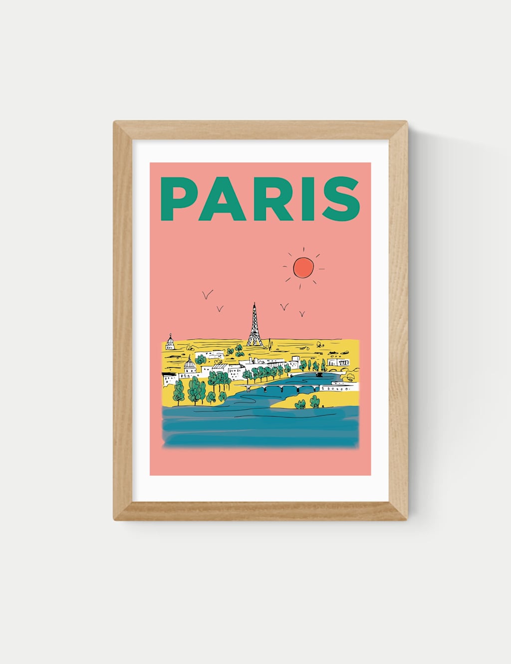 East End Prints Paris, France Framed Art - A3 - Natural - Available at M&S