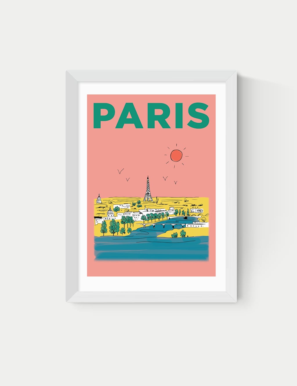 East End Prints Paris, France Framed Art - A1 - White - Available at M&S